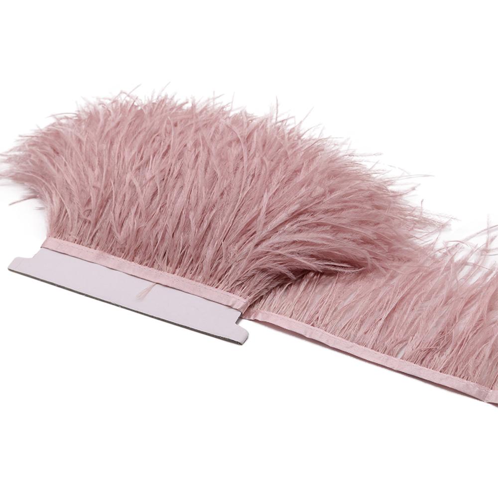 Перья страуса, 8-10 см, пудровый (Leather pink)