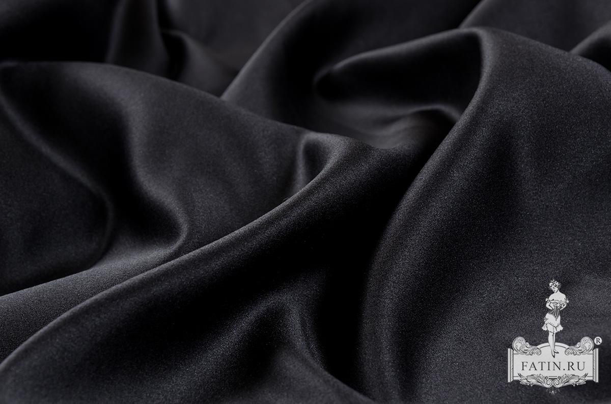 Атлас матовый прокатный, Черный (Black)