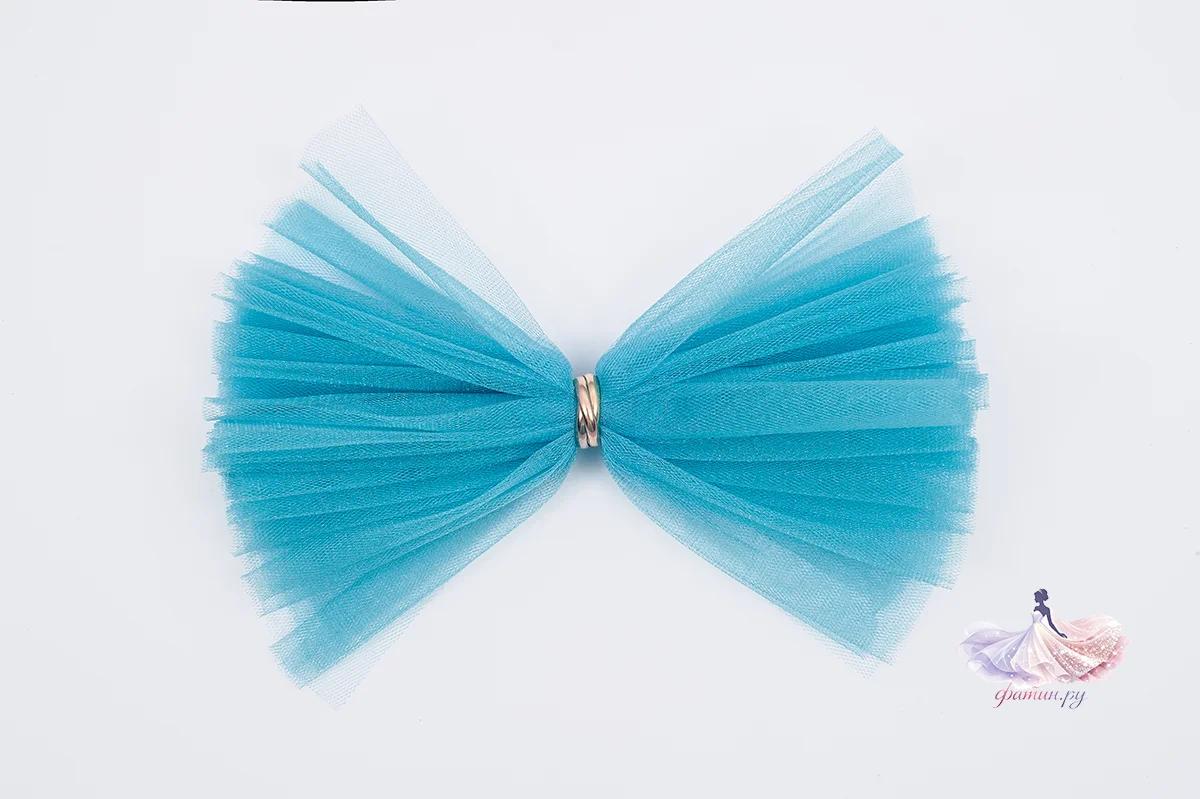 Образец фатина «Кристалл» (Kristal), Бирюза (Turquoise) — мерцающая нить, не осыпается