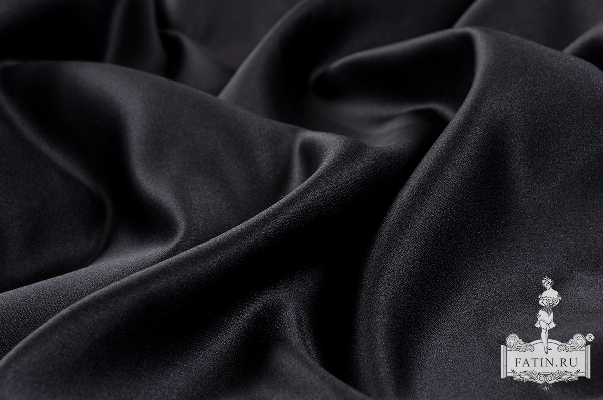 SALE!!! Атлас матовый, Черный (Black) - 0,58 м (1-5311)