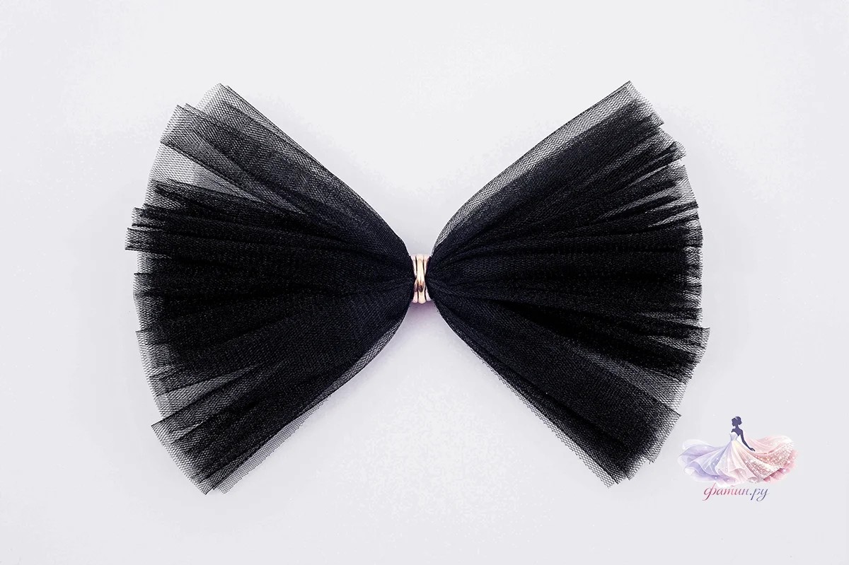 Образец фатина «Кристалл» (Kristal), Черный (Black) — мерцающая нить, не осыпается