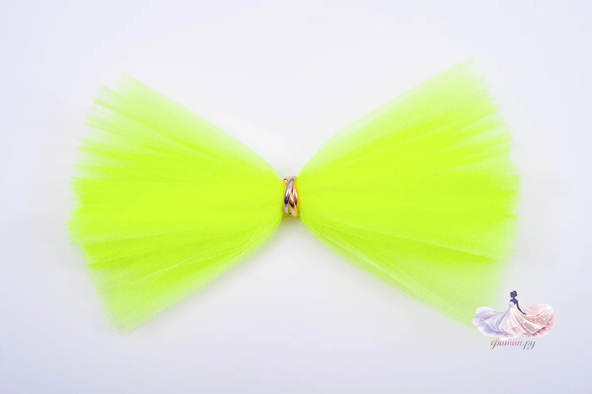 Образец фатина «Кристалл» (Kristal), Шартрез неон (Chartreuse neon) — мерцающая нить, не осыпается