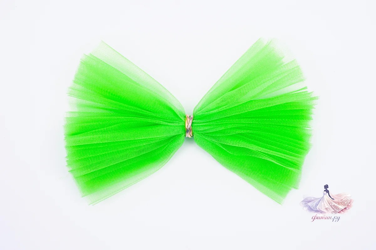 Образец фатина «Кристалл» (Kristal), Зеленый неон (Green neon) — мерцающая нить, не осыпается