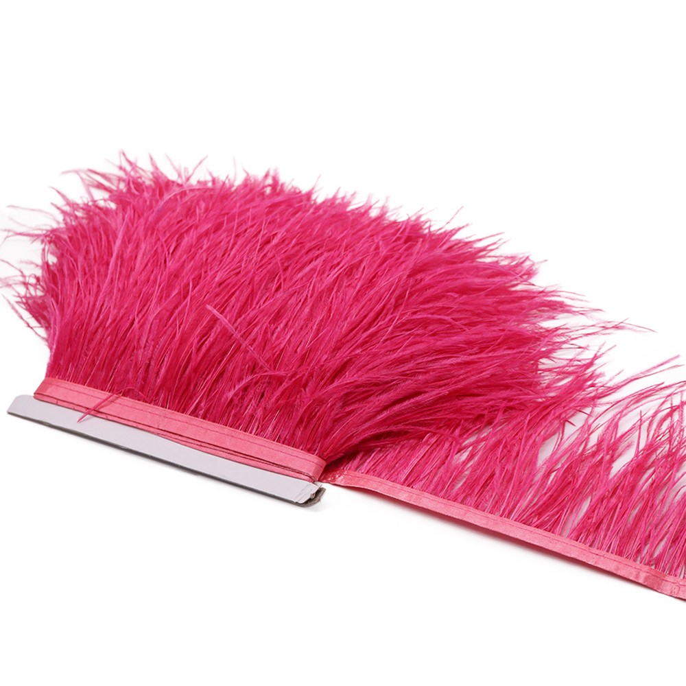 Перья страуса, 8-10 см, ягодный красный (Watermelon red)