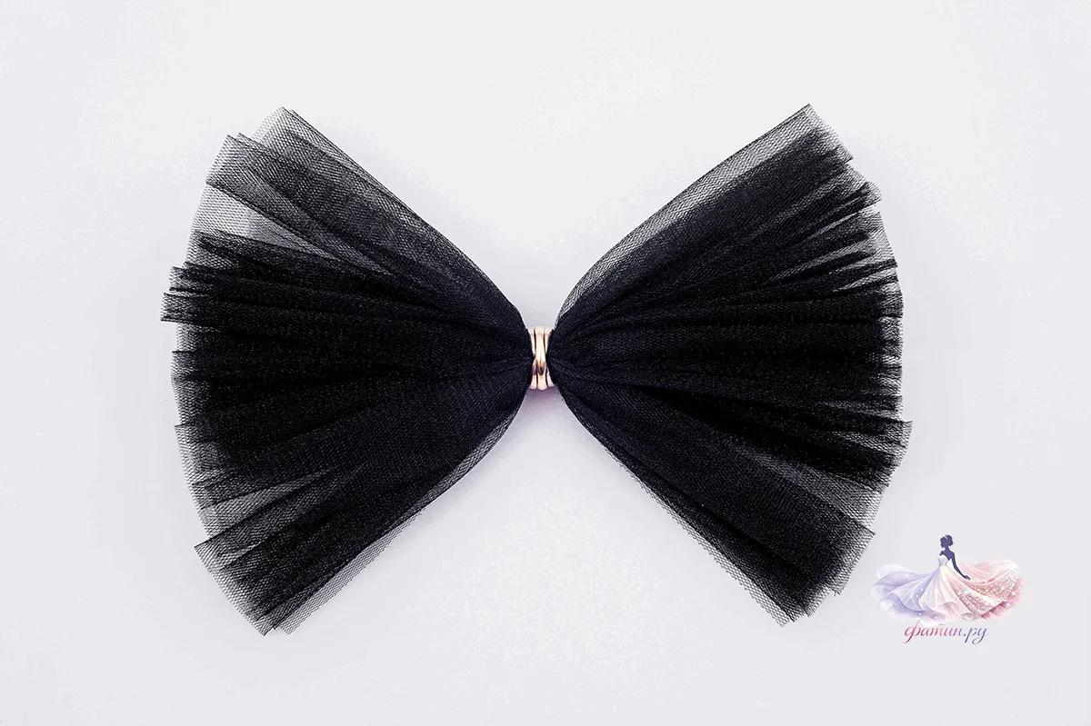 Образец фатина «Кристалл» (Kristal), Черный (Black) — мерцающая нить, не осыпается