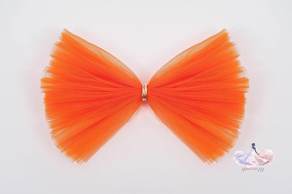 Образец фатина «Кристалл» (Kristal), Оранжевый неон (Orange neon) — мерцающая нить, не осыпается