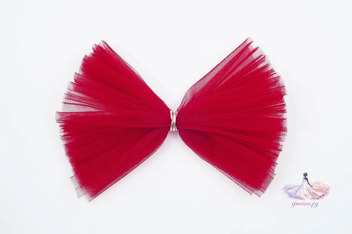 Образец фатина «Кристалл» (Kristal), Прекрасный красный (Lovely red) — мерцающая нить, не осыпается