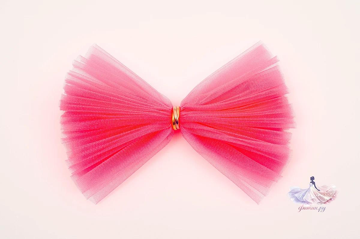 Образец фатина «Кристалл» (Kristal), Теплый розовый неон (Pink neon) — мерцающая нить, не осыпается