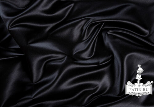 Атлас дюпон, корсетный, Черный лак (Black lacquer)